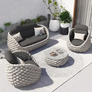 Outdoor Seat Outdoor Rattan Sofa Courtyard Combination Double Chair Leisure Terrace Villa Living Room Balcony Furniture Home